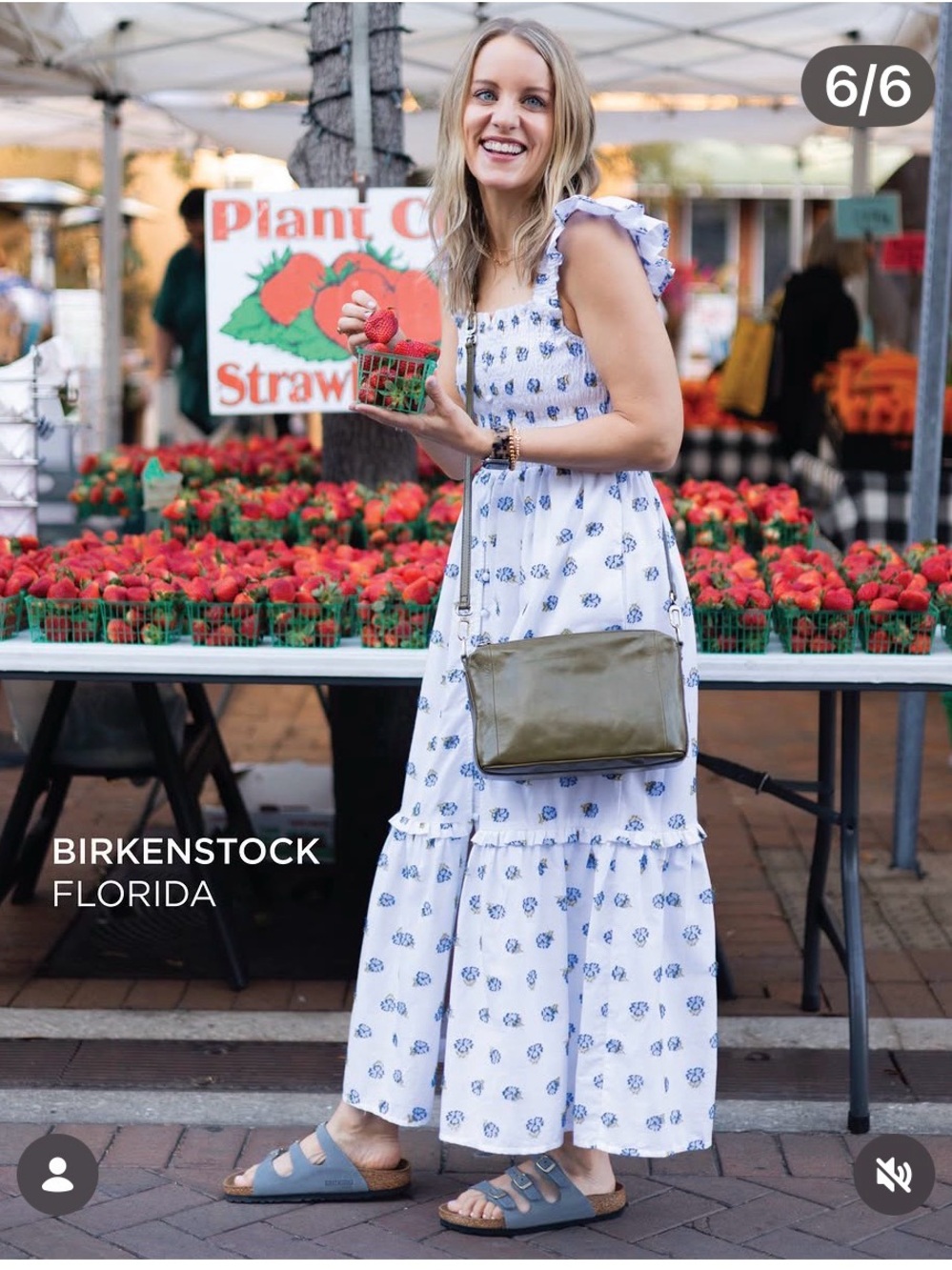 Anthropologie White Midi Dress with Blue Floral Print - Picture 2 of 5